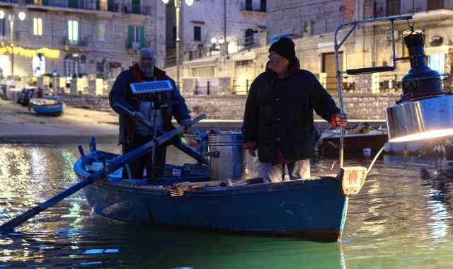 Una lampara per accecare i pesci e una fiocina per prenderli al volo:  l'antica 